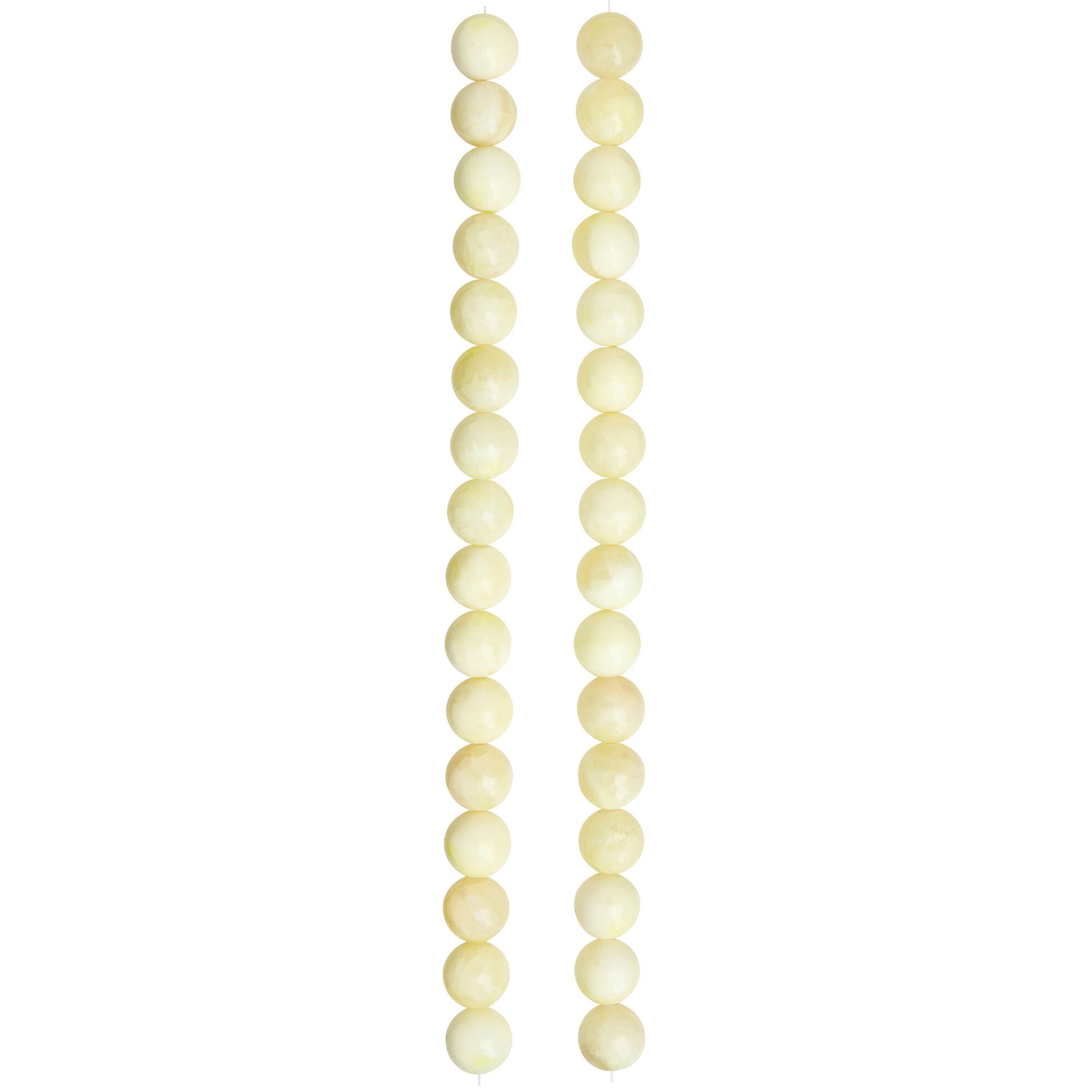Cream Dyed Quartzite Round Beads, 10mm by Bead Landing™